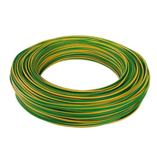Cavo unipolare antifiamma FS17 1X6mmq Giallo Verde Matassa 100 Mt