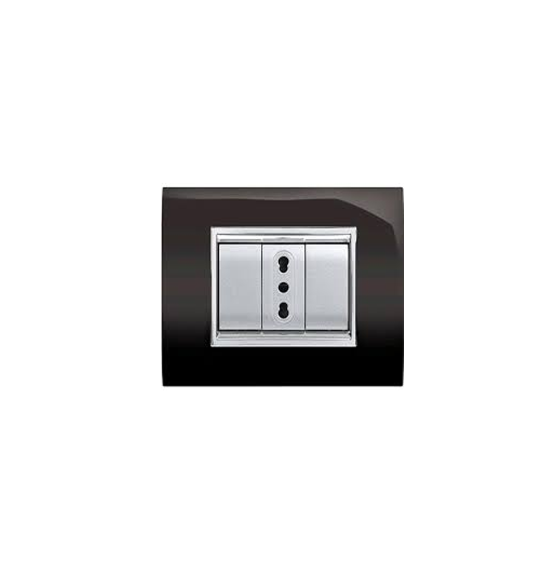 PLACCA NEW PRESTIGE 4 MODULI COLORE NERO ECL3084N – ELETTROCANALI ECL3084N