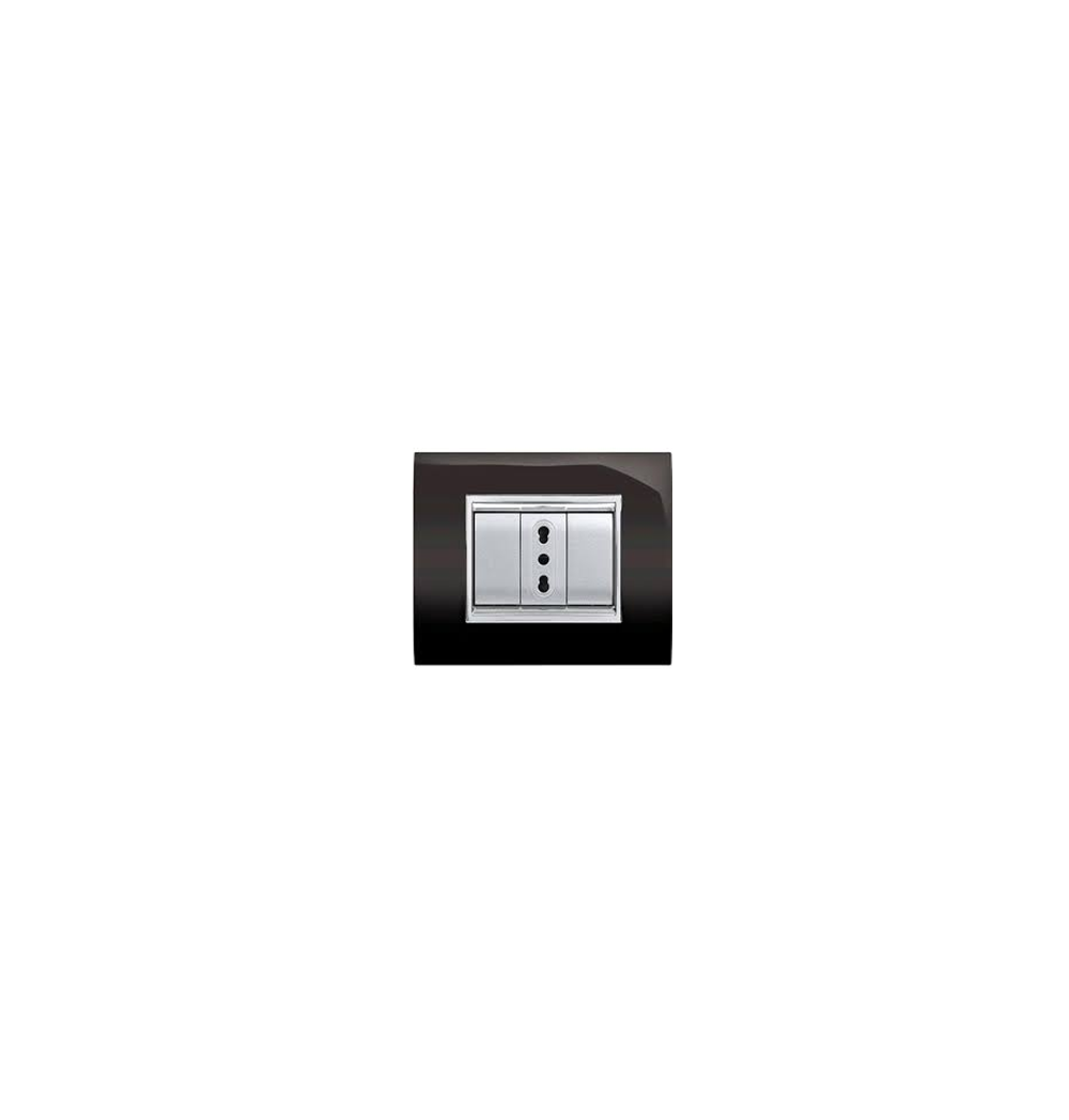 PLACCA NEW PRESTIGE 4 MODULI COLORE NERO ECL3084N – ELETTROCANALI ECL3084N