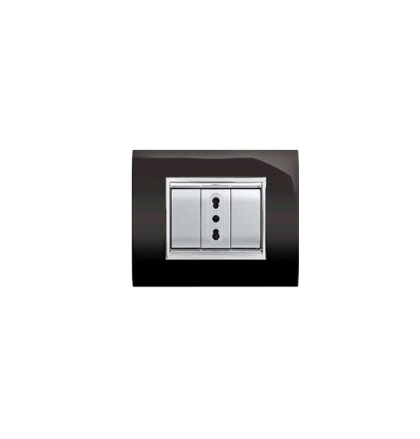 PLACCA NEW PRESTIGE 4 MODULI COLORE NERO ECL3084N – ELETTROCANALI ECL3084N