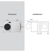 LG F4NX1009NWB Lavatrice 9 kg a Carica Frontale, Classe A, 1400 giri