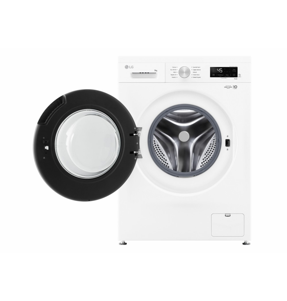 LG F4NX1009NWB Lavatrice 9 kg a Carica Frontale, Classe A, 1400 giri