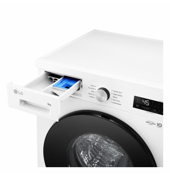 LG F4NX1009NWB Lavatrice 9 kg a Carica Frontale, Classe A, 1400 giri