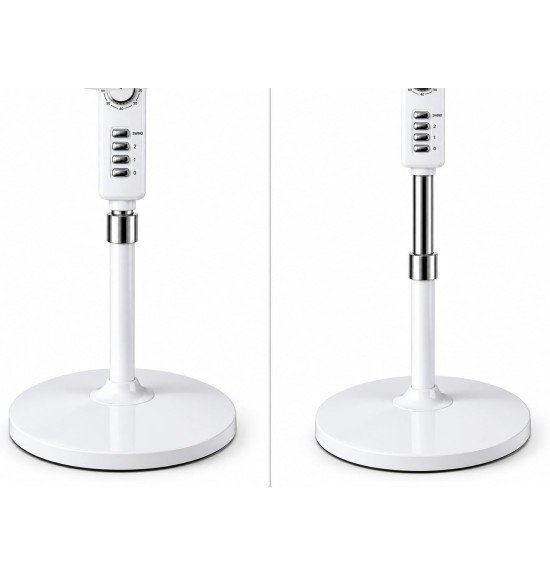 DCG SA9680 Stufa Elettrica Oscillante 900W Carbon Crystal a Piantana 124cm Basso Consumo Nuovo Design Silver-Cromato