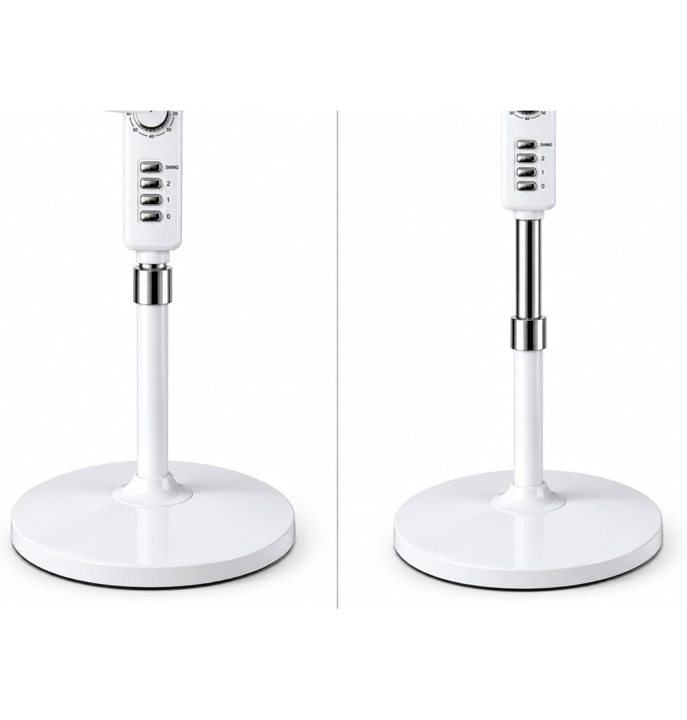 DCG SA9680 Stufa Elettrica Oscillante 900W Carbon Crystal a Piantana 124cm Basso Consumo Nuovo Design Silver-Cromato