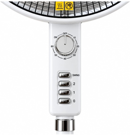 DCG SA9680 Stufa Elettrica Oscillante 900W Carbon Crystal a Piantana 124cm Basso Consumo Nuovo Design Silver-Cromato