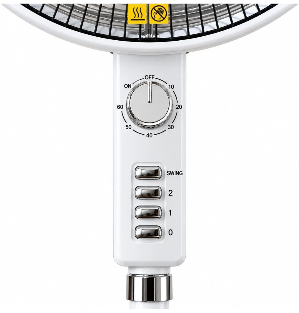 DCG SA9680 Stufa Elettrica Oscillante 900W Carbon Crystal a Piantana 124cm Basso Consumo Nuovo Design Silver-Cromato