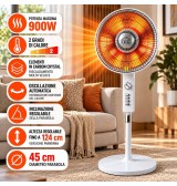 DCG SA9865t Stufa Elettrica Oscillante 900W Carbon Crystal a Piantana 124cm Basso Consumo Nuovo Design con telecomando