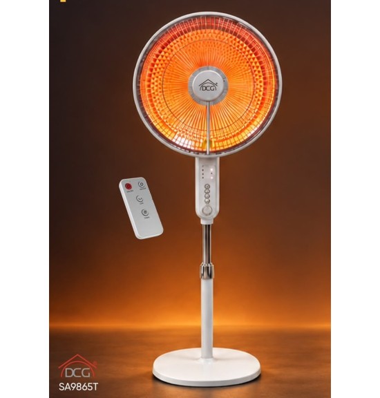 DCG SA9865t Stufa Elettrica Oscillante 900W Carbon Crystal a Piantana 124cm Basso Consumo Nuovo Design con telecomando