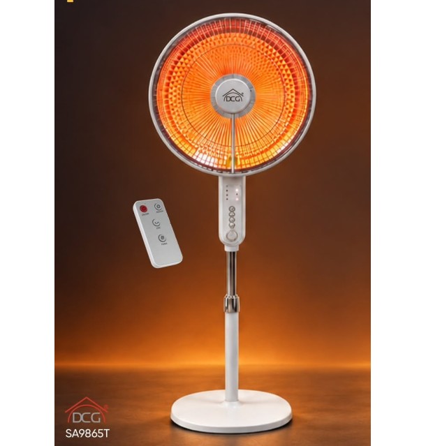 DCG SA9865t Stufa Elettrica Oscillante 900W Carbon Crystal a Piantana 124cm Basso Consumo Nuovo Design con telecomando