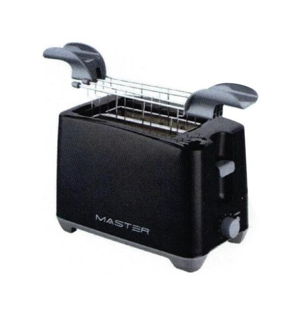 MASTER Tostapane TOAST04M-BK - 750W con 2 Pinze Acciaio - Nero