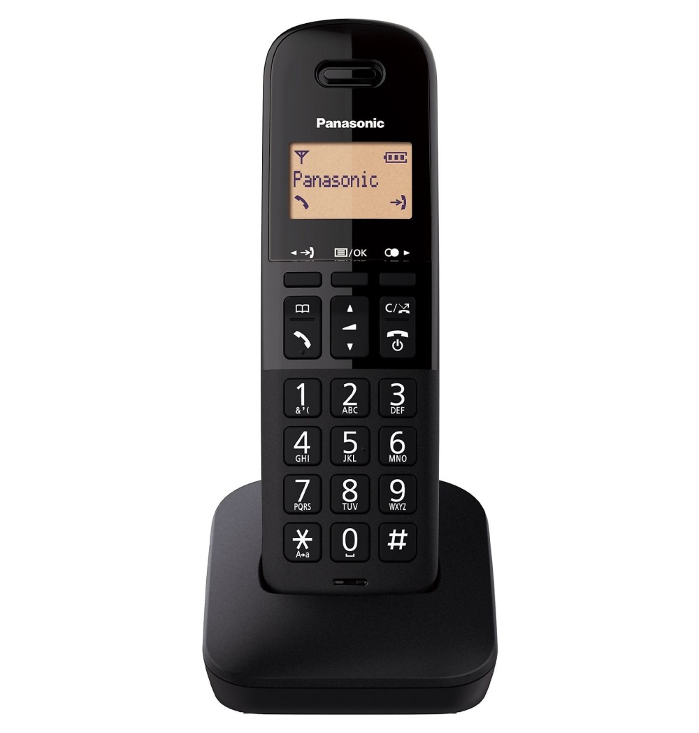 Panasonic Telefono Cordless Display monocromatico retroilluminato colore Nero  - KX-TGB610