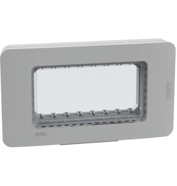 Placca IP55 4 moduli grigio - supporto stagno MatixGo Bticino 28604G