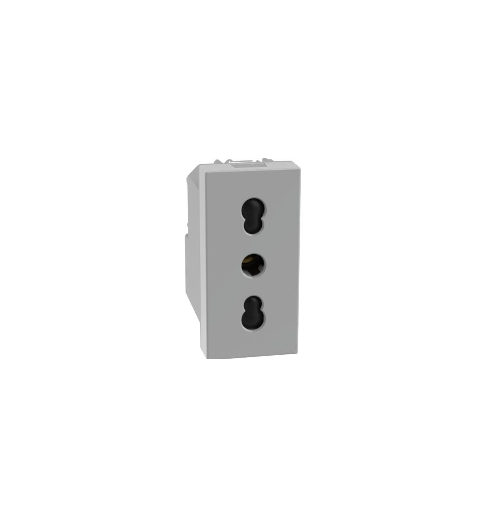 Presa bipasso 2P+T 16 A 250Vac- interasse 19 mm e 26 mm MatixGo Bticino JG4180 silver