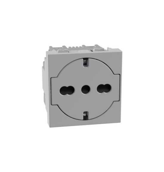 Presa schuko flat MatixGo Bticino JG4140a16f silver 2 P+T 16 A