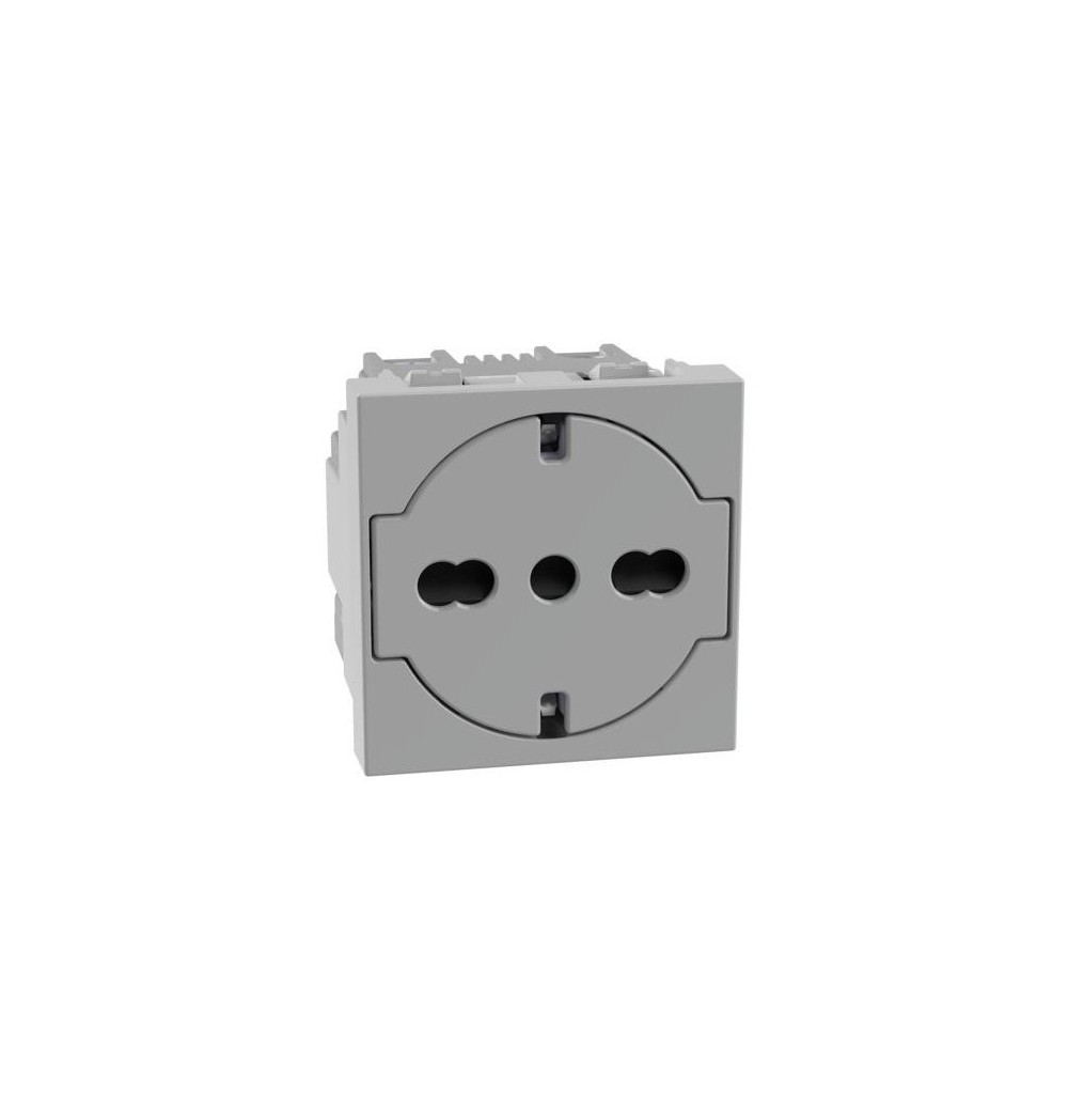 Presa schuko flat MatixGo Bticino JG4140a16f silver 2 P+T 16 A