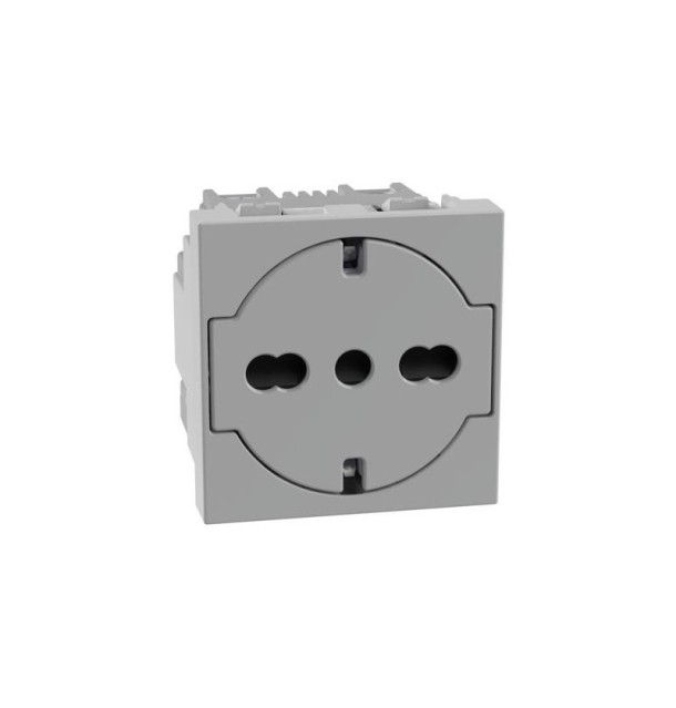 Presa schuko flat MatixGo Bticino JG4140a16f silver 2 P+T 16 A