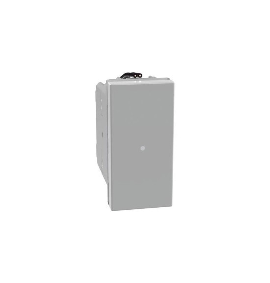 Pulsante assiale 1P (NO) 10A MatixGo Bticino JG4055 silver 250Vac - illuminabile