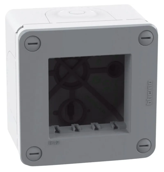 Scatola da parete custodia IP40 2 moduli grigio MatixGo Bticino 28402G
