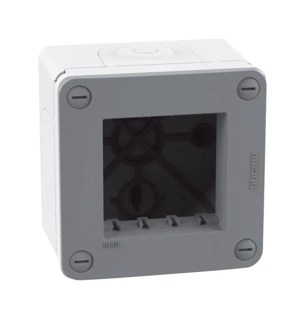Scatola da parete custodia IP40 2 moduli grigio MatixGo Bticino 28402G