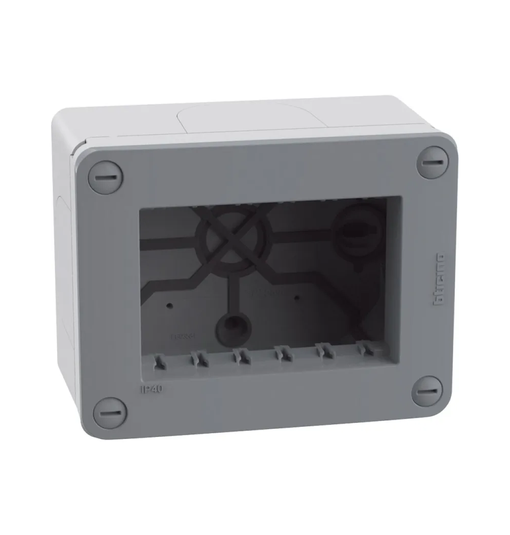 Scatola da parete custodia IP40 3 moduli grigio MatixGo Bticino 28403G