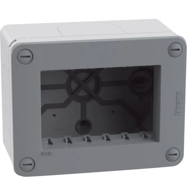 Scatola da parete custodia IP40 3 moduli grigio MatixGo Bticino 28403G
