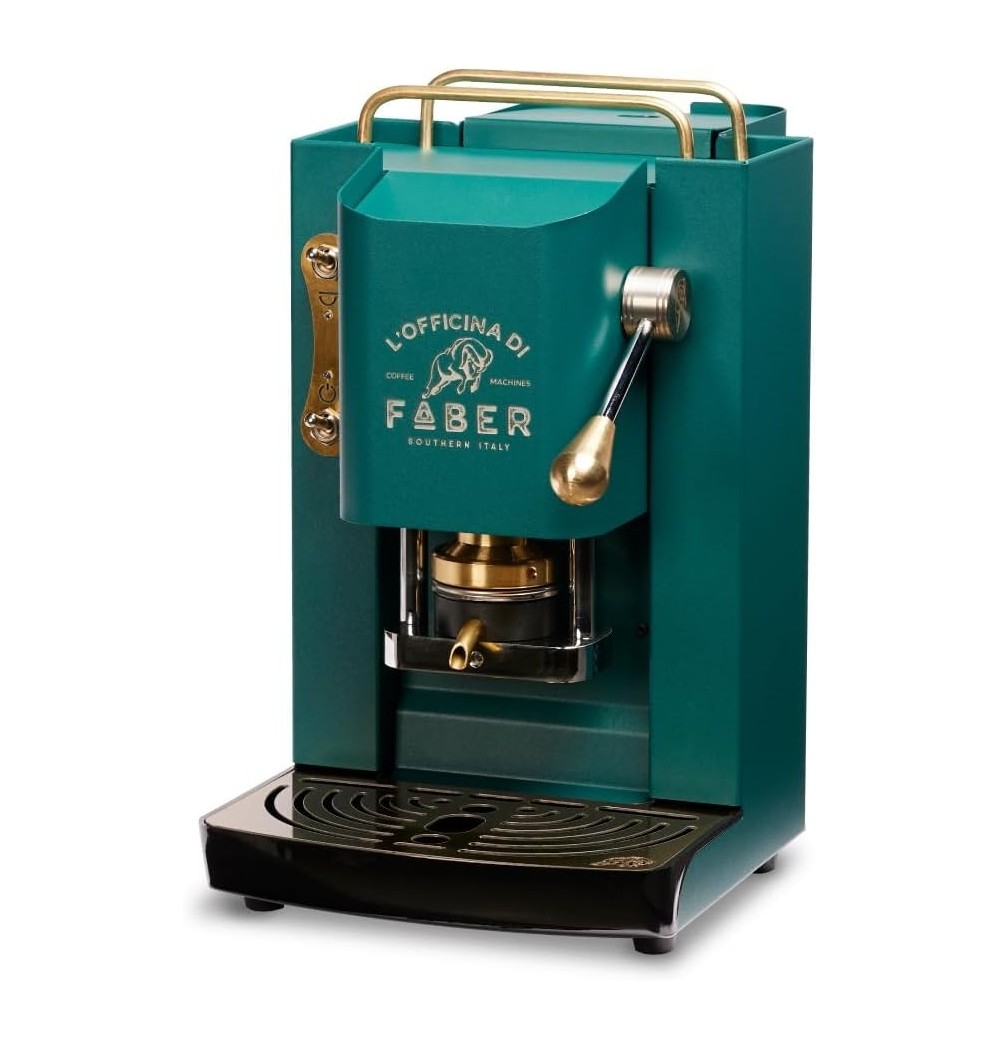 Faber Macchina Caffè a Cialde Espresso Capacità 1,3 Litri Potenza 500W colore BRITISH GREEN Pro Deluxe