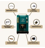Faber Macchina Caffè a Cialde Espresso Capacità 1,3 Litri Potenza 500W colore BRITISH GREEN Pro Deluxe
