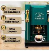 Faber Macchina Caffè a Cialde Espresso Capacità 1,3 Litri Potenza 500W colore BRITISH GREEN Pro Deluxe