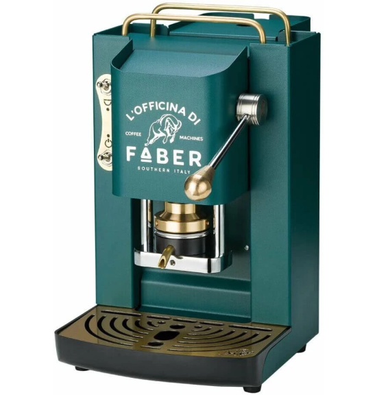 Faber Macchina Caffè a Cialde Espresso Capacità 1,3 Litri Potenza 500W colore BRITISH GREEN Pro Deluxe