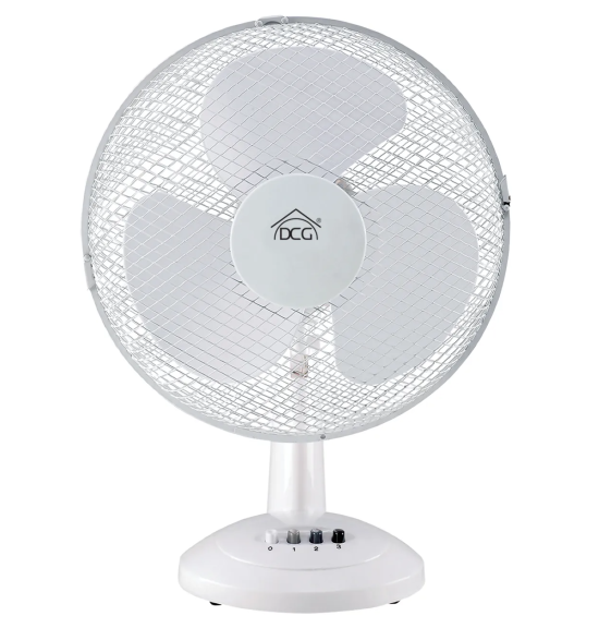 Dcg Ventilatore da Tavolo a Pale Ø 40 cm Oscillante 3 Velocità colore Bianco - VE9040