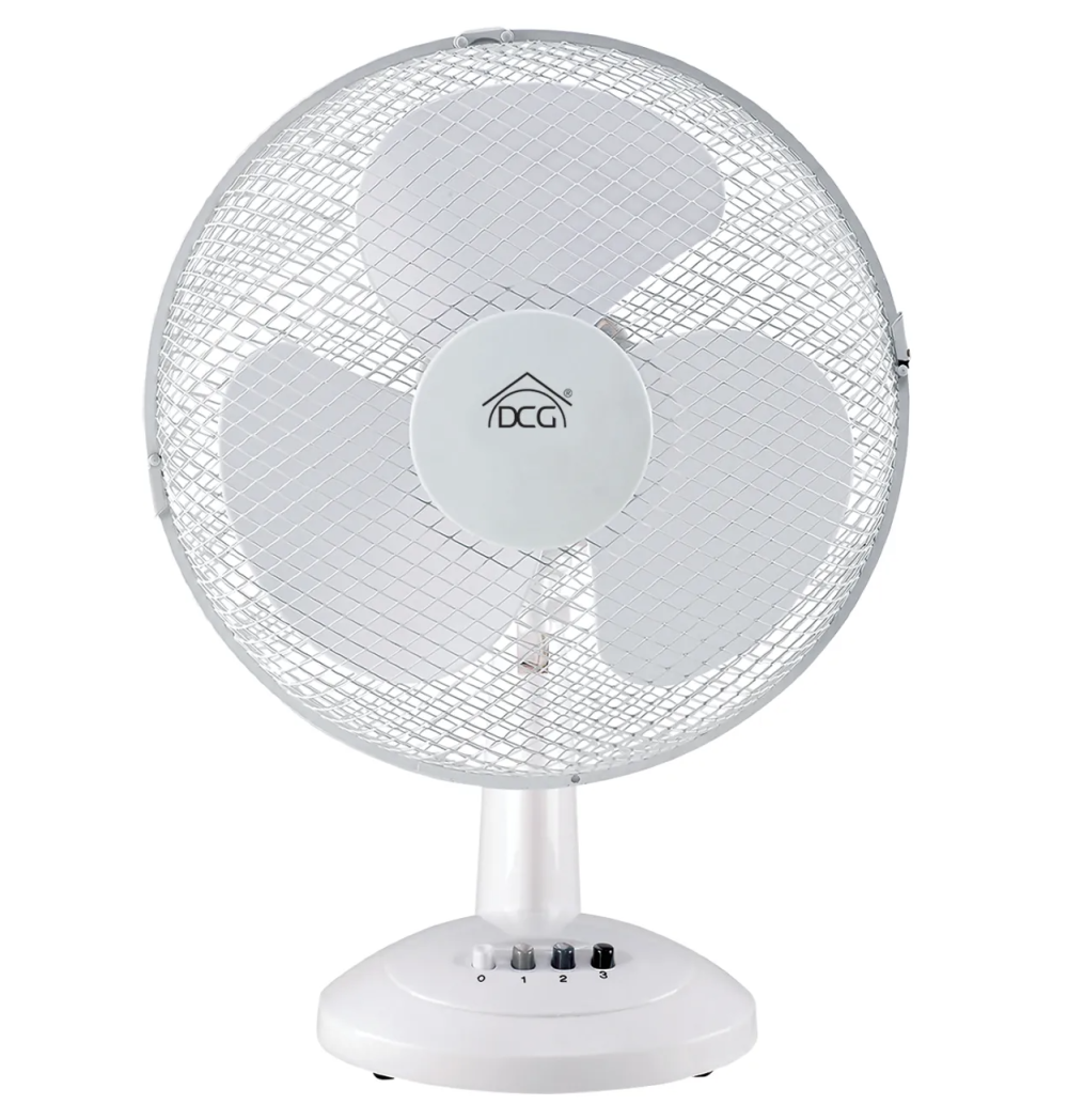 Dcg Ventilatore da Tavolo a Pale Ø 40 cm Oscillante 3 Velocità colore Bianco - VE9040