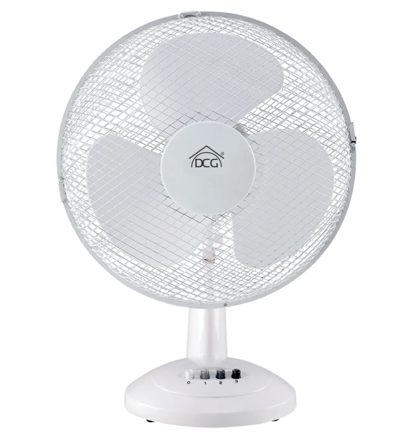 Dcg Ventilatore da Tavolo a Pale Ø 40 cm Oscillante 3 Velocità colore Bianco - VE9040