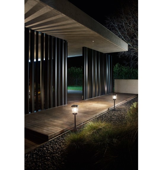 Ges824 paletto design h100 esterno E27 ip54 bianco gea led