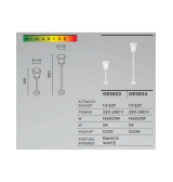 Ges824 paletto design h100 esterno E27 ip54 bianco gea led