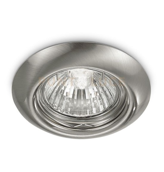 GFA012- FARETTO DA INCASSO IN METALLO COLORE NICKEL SPAZZOLATO 1 LUCE ATTACCO GU10 D.8,2CM