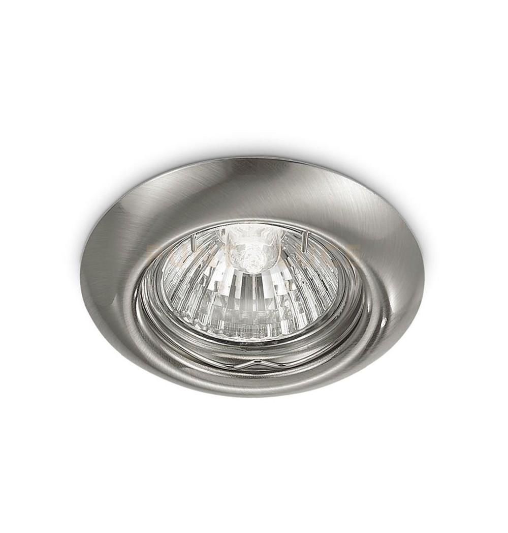 GFA012- FARETTO DA INCASSO IN METALLO COLORE NICKEL SPAZZOLATO 1 LUCE ATTACCO GU10 D.8,2CM