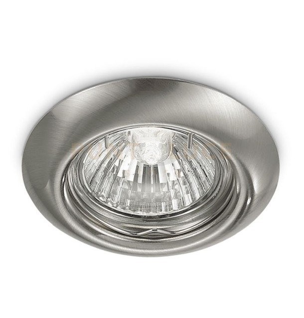 GFA012- FARETTO DA INCASSO IN METALLO COLORE NICKEL SPAZZOLATO 1 LUCE ATTACCO GU10 D.8,2CM