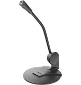 Trust Primo Microfono da Tavolo ad Alta Sensibilità su Supporto con Spina da 3,5 mm, Nero