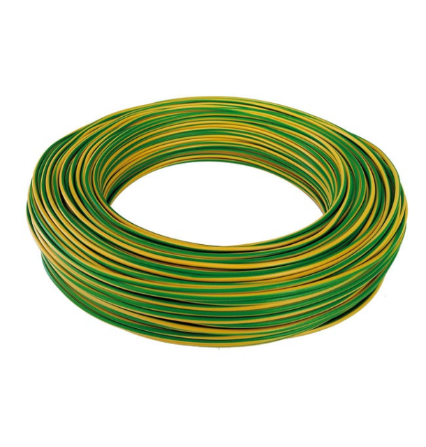 Cavo unipolare FS17 antifiamma 1X2,5mmq Giallo Verde Matassa 100 Mt